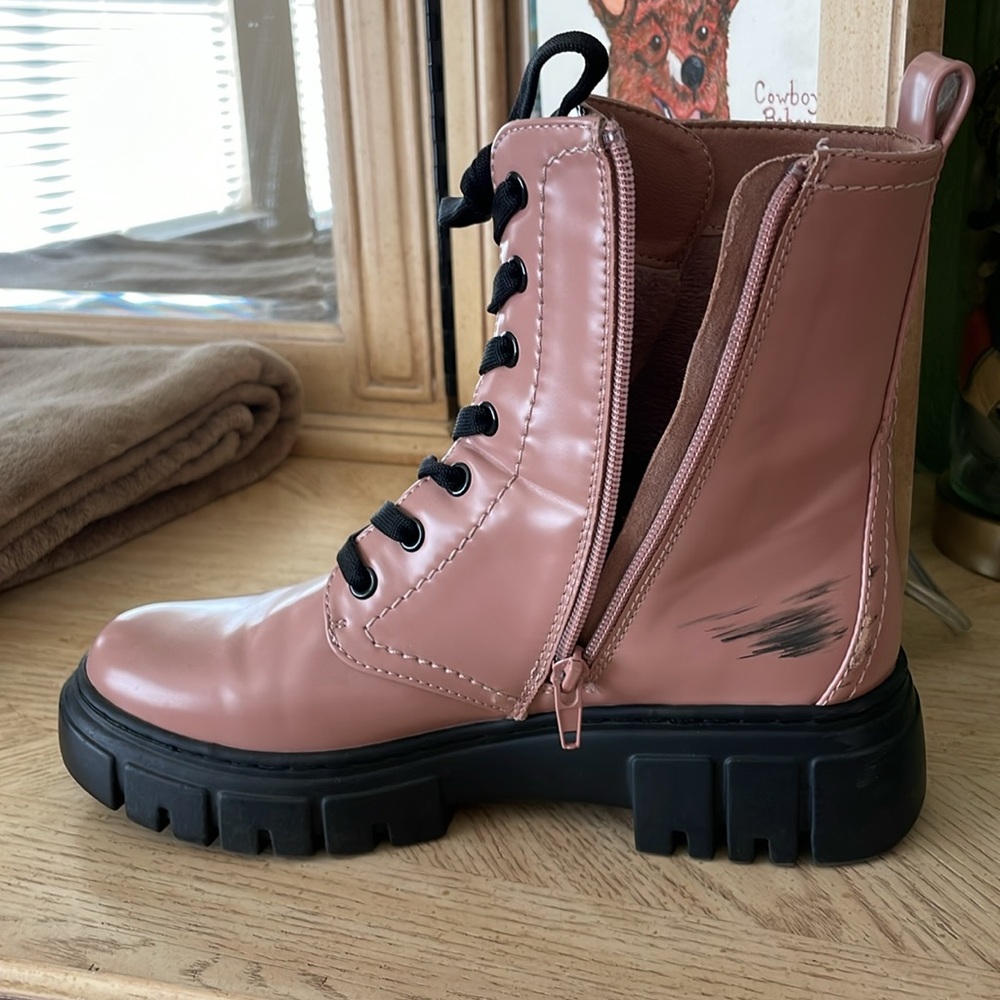 Limelight Dusty Pink Combat Boots - Picture 4 of 9
